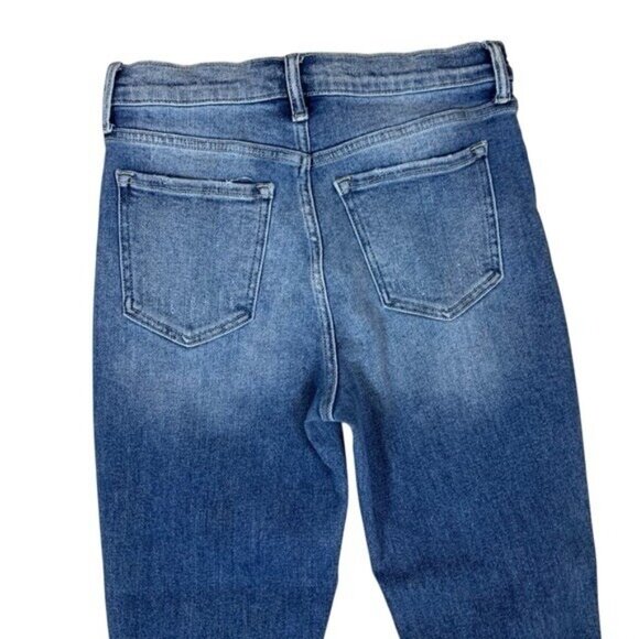 Willow Root Distressed Ripped Mom Jeans High Rise Frayed Hem Denim Blue 28 - Picture 6 of 8